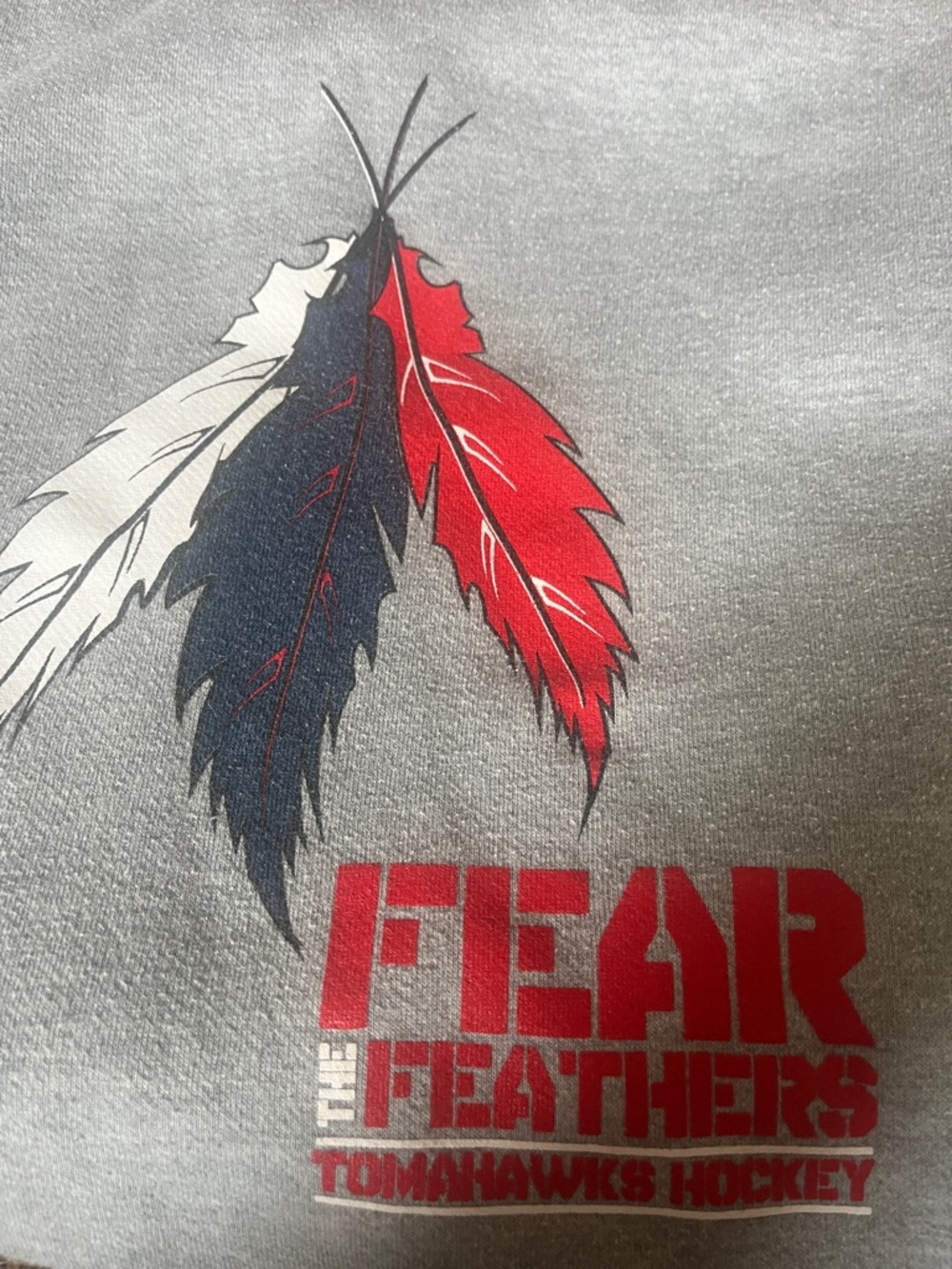 Johnstown Tomahawks Hockey Easton Light Gray Pullover Hoodie with Logo Patch